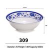 Niebiesko-biała porcelanowa miska na makaron z melaminy