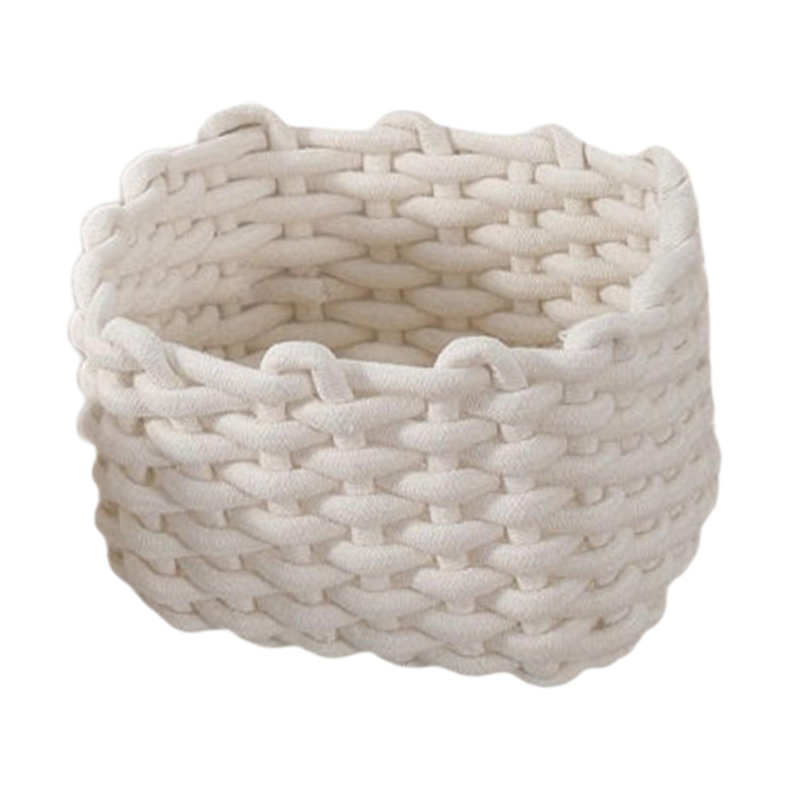 

Multipurpose Organiser Box Towel Basket Heavy Duty Rope Basket for Bathroom Closet Bedroom Living Room Decorative бежевий