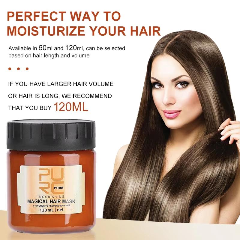120/60ml Magical Hair Mask Argan Oil Hair Care Cream Repair Dry Frizz Damage Keratin Treatment Masks Soft Shiny For Hair PURC