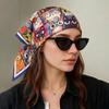 Luxury Scarf Hijab Square Headscarf Bandana Handkerchief Silk Scarves Woman Fashion Windproof Turban Headband Elegant