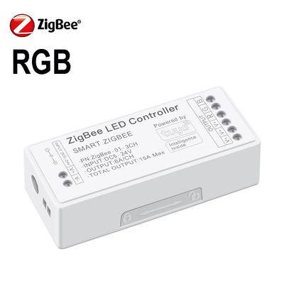 Zigbee Smart LED Controller Works with RGBW CCT Single Color RGBCCT RGB LED Strip COB /5050 /2835  DC12V 24V 5V with Tuya APP