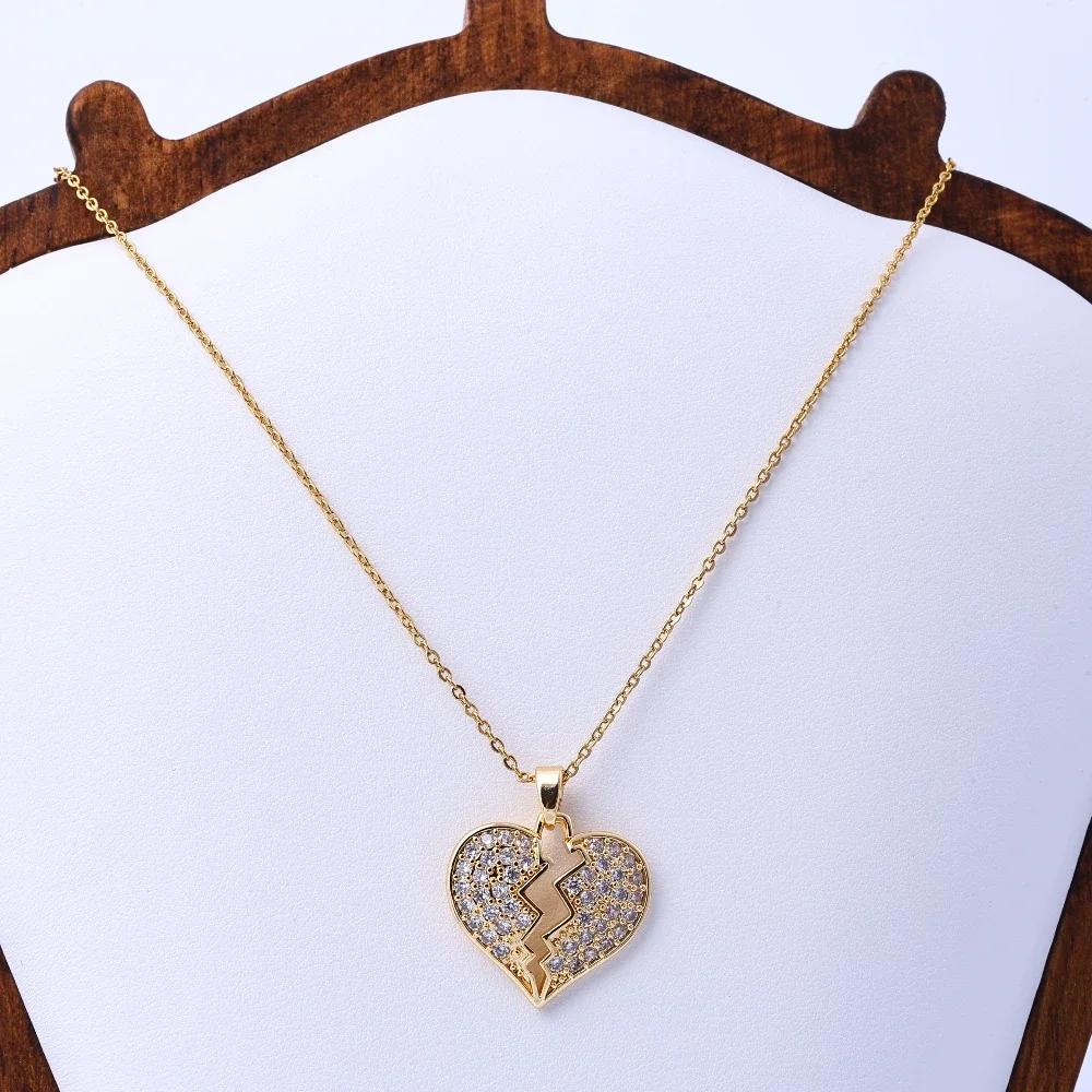 New niche design heart pendant fashion couple shiny simple necklace commemorative jewelry versatile delicate jewelry