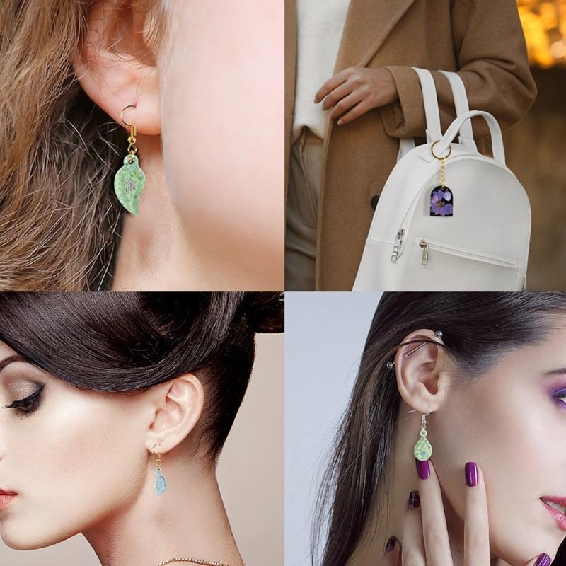 Earring Resin Molds Leaf Moon Heart Cross-Pendant Silicone Mold Necklace Jewelry Epoxy Casting Mold for DIY Craft Supply