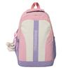 Schoolbag Korean version of dopamine contrasting color backpack female versatile college student schoolbag high value cute pain bag junior high school