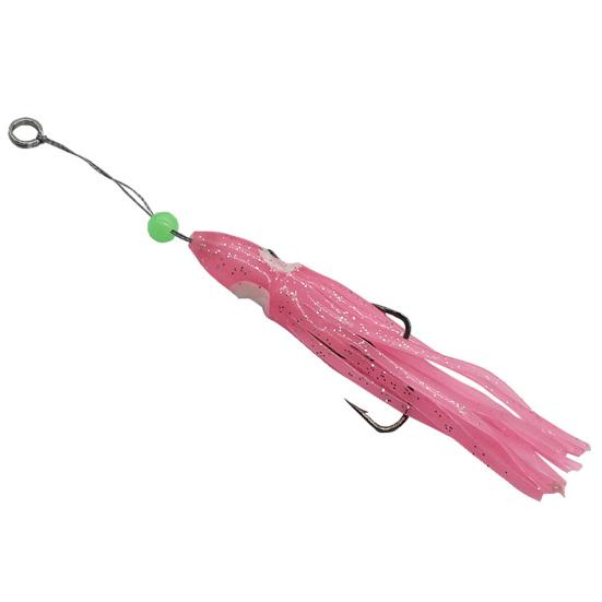 

16cm/8g Silicone Squid Bait Sharp Vivid Swim Double Hook Octopus Skirt Bait Fishing рожевий