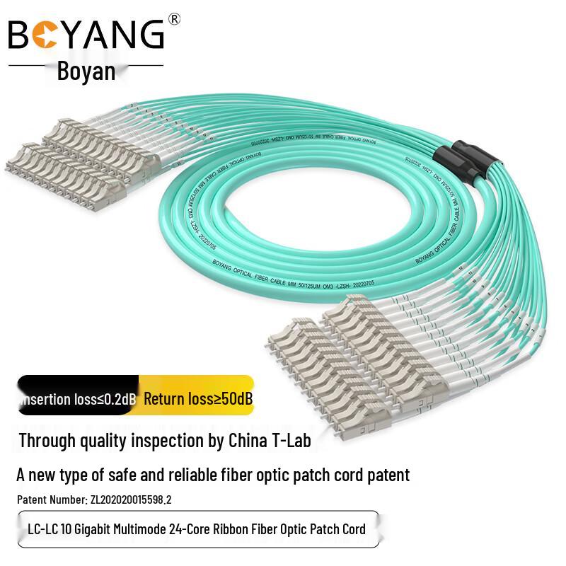 

BOYANG 24-Core OM3 Multimode LC-LC Fiber Optic Patch Cable 5m