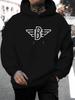 Unisex Casual All-Match Style Fashion Hoodie, New Unique Design, Featuring Bold B-Wing Logo Print On Chest - Casual Pullover, Kangaroo Pocket, Stretch