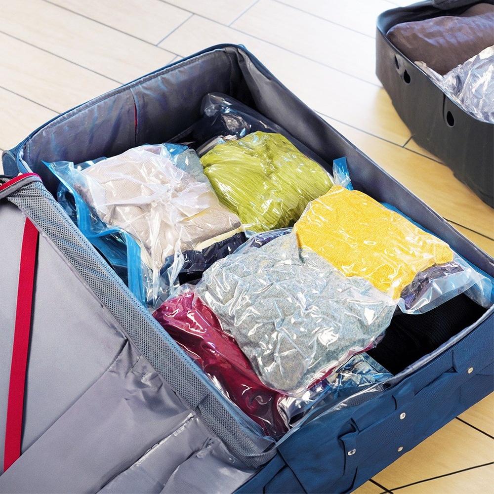 10x Rolled Vacuum Bags for Travel Clothes, Bedding