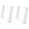 Vidaxl Coffee Table Legs, 2 Pcs, White, 70X(42-43) Cm, Steel