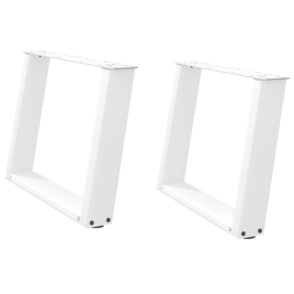 Vidaxl Coffee Table Legs, 2 Pcs, White, 70X(42-43) Cm, Steel