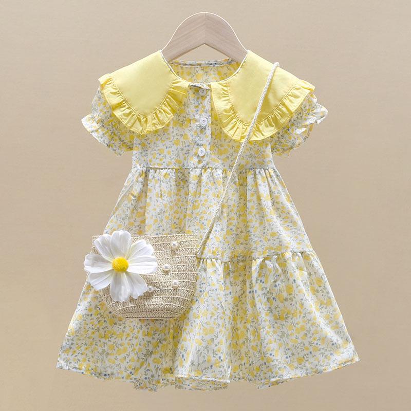 Girls Summer Floral Princess Dress Stylish Childrens Clothing Sweet Party Gown For Kids
