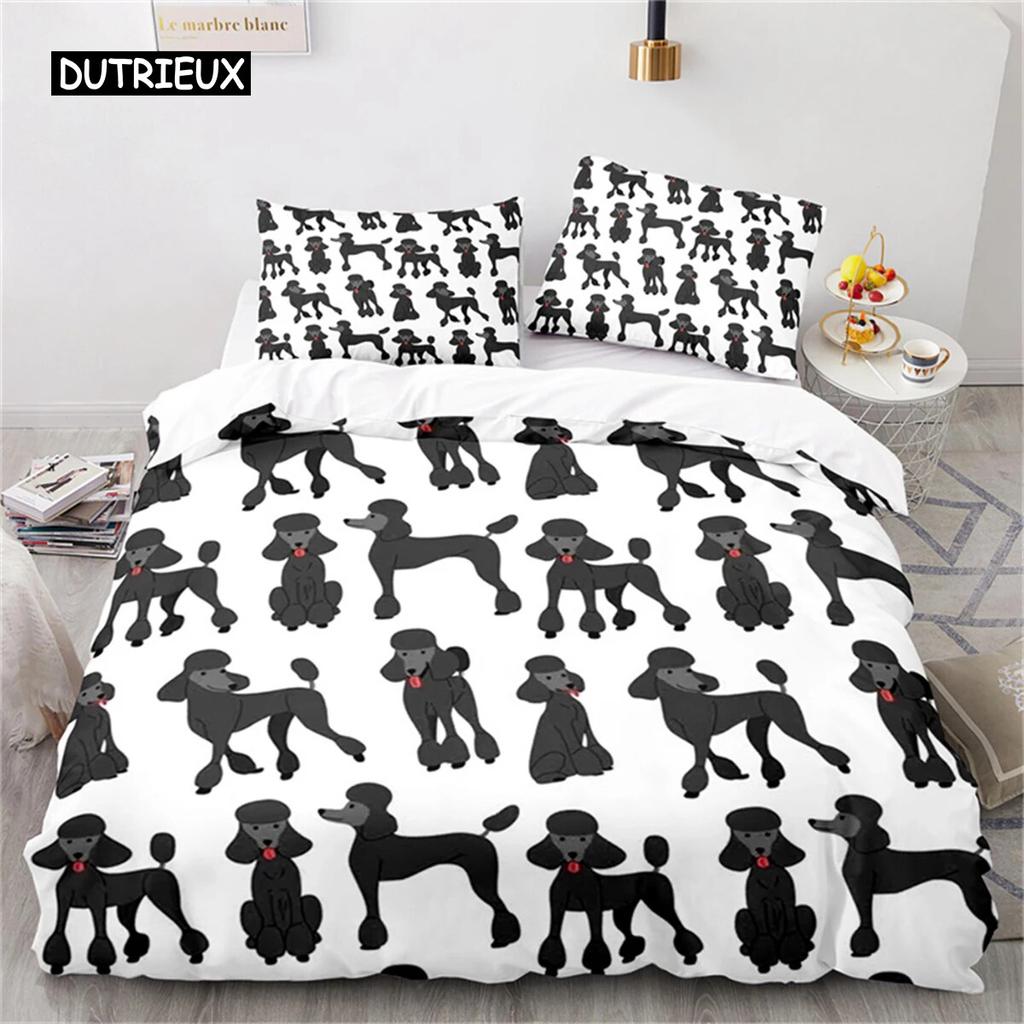 Duvet Cover Cute Cartoon Animal King for Kids Girls Boy Teen Gift Cute Dinosaur Dog Comforter Cover Microfiber Bedding Bedroom three piece set