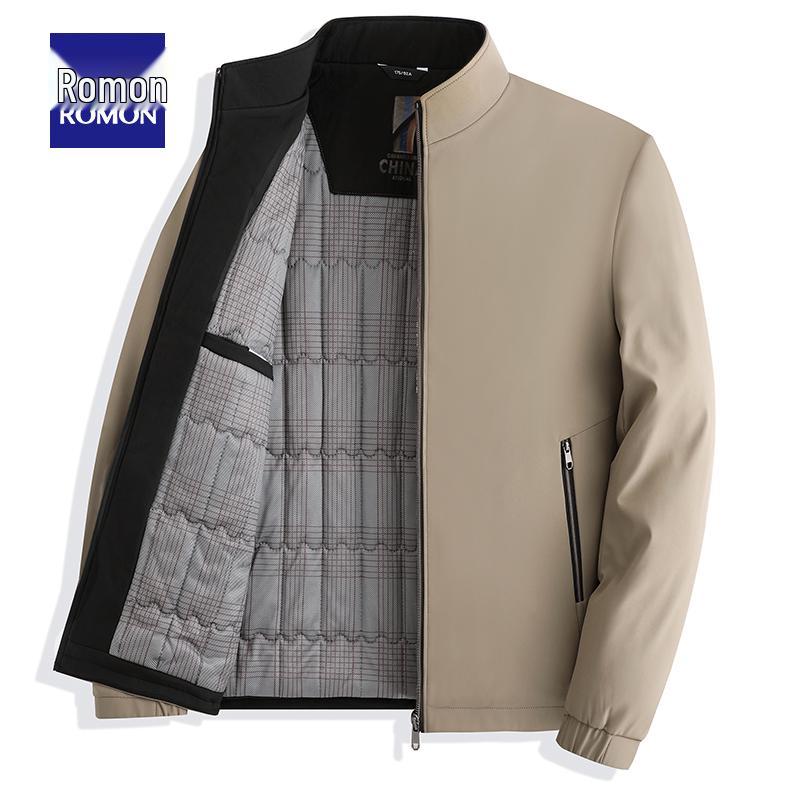 Romon Men s Thickened Turn-Down Collar Jacket for Autumn and Winter XL (180) хаки