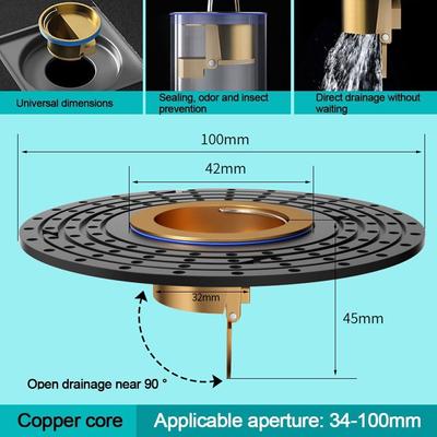 Backflow Preventer Shower Floor Drain Dectable Anti-odor Fast Drainage Floor Drain Universal Drain Filter Plug Bathroom Supplies