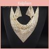 Fancy Scarf 2pcsset Triangular Trinket Sequins Statement Bib Necklace Earrings