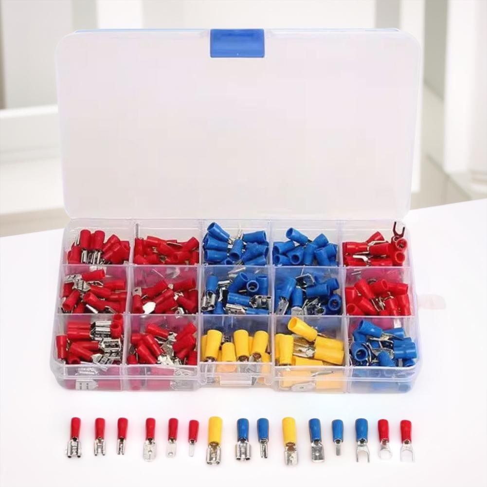 280Pcs Electrical Wire Crimp Butt Ring Fork Set Assorted Female Male Crimp Spade Terminals Spade Butt Connector Kit