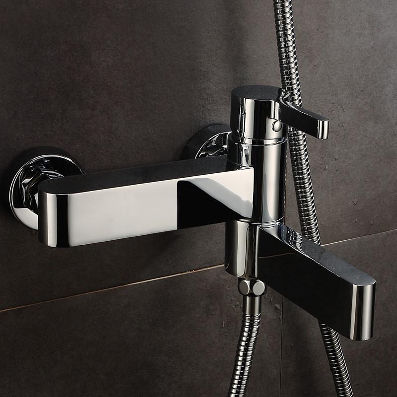 Bagnolux Hurtowy Super Wysokiej Jakości Ścienny Matowy Czarny Bateria Wannowa Kranowa Z Obrotową Wylewką i Zestawem Słuchawki Prysznicowej 170606-2