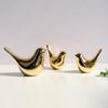 2pcs Ceramic Bird Ornaments Gold/Silver Color Blessing Birds Decoration