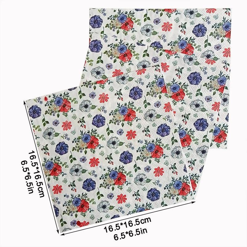 20Pcs Floral Printed Napkins, Disposable 2 Layer Paper Napkins for Party Hotel Dinner Table DIY Decor