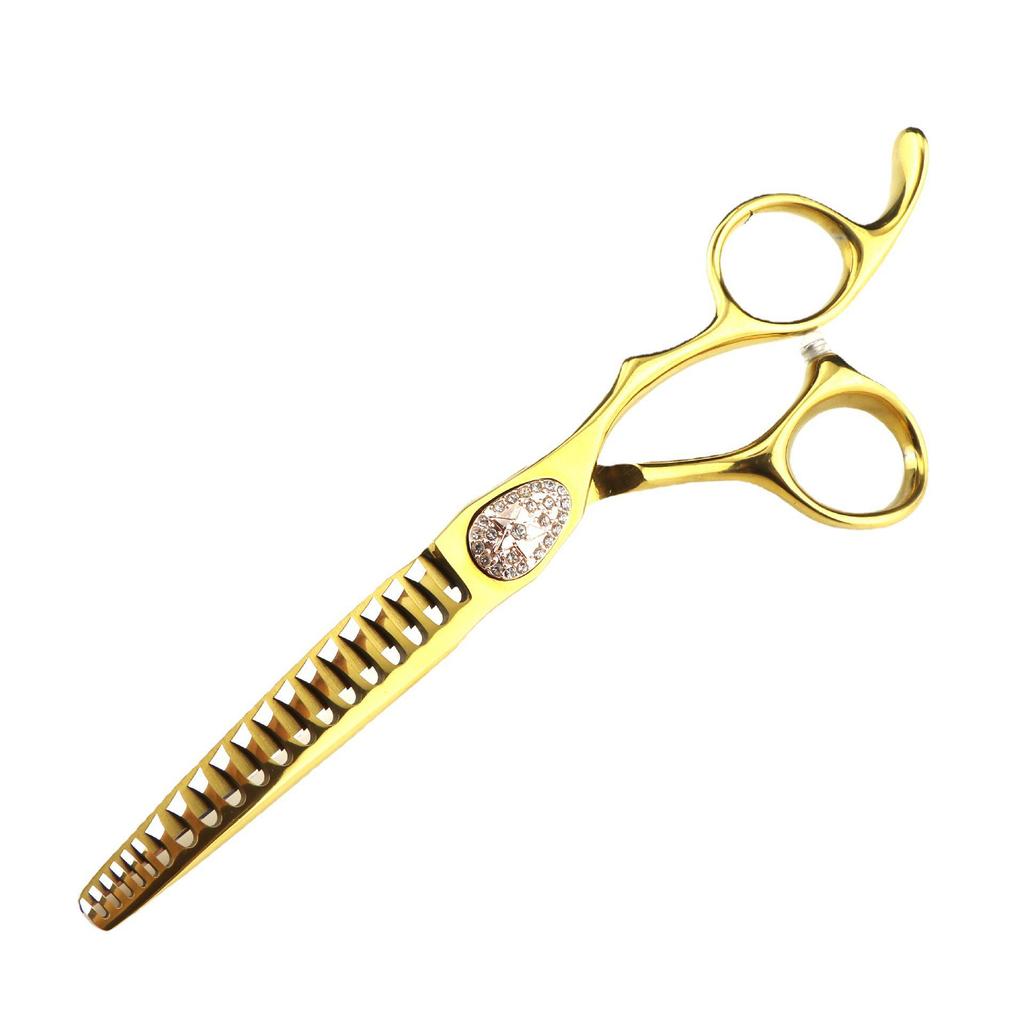 6.0" Gold Full Star Hairdressing Shears: Barber, Tooth, Thinning Shears