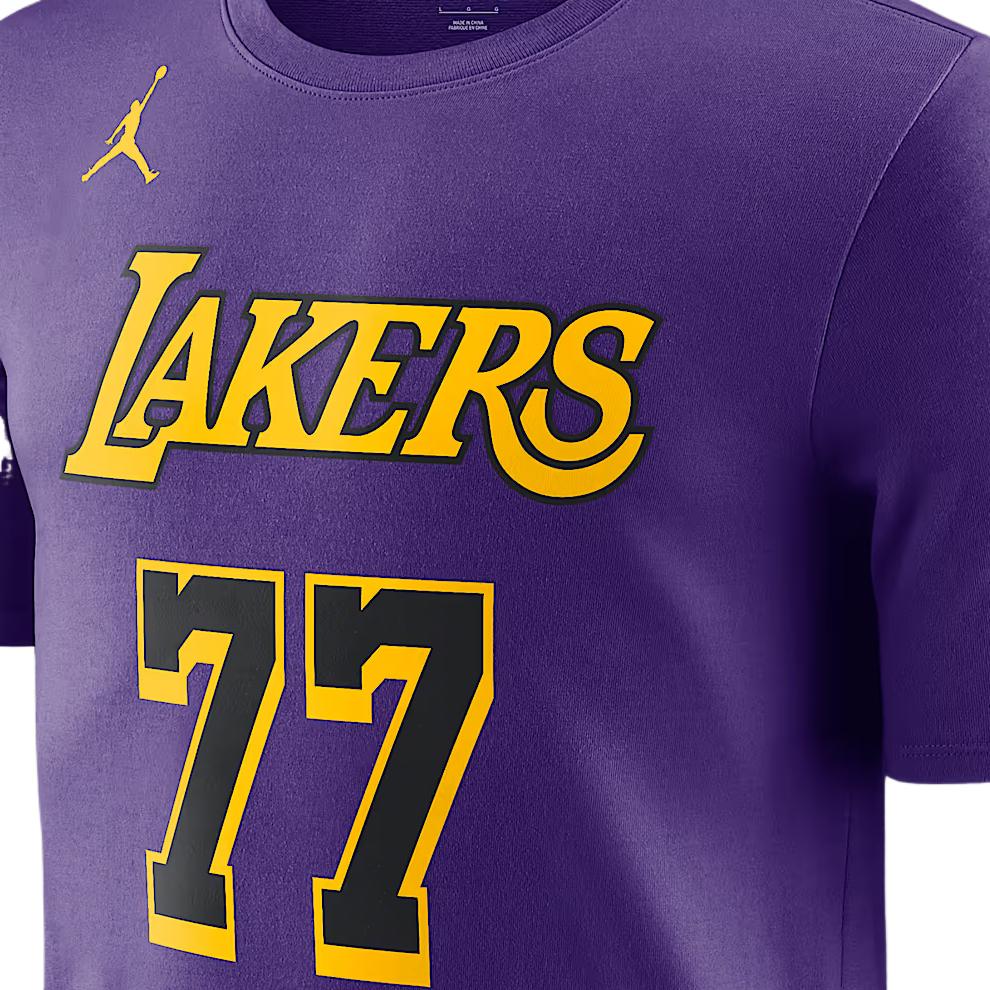 Jordan Luka Dončić Los Angeles Lakers Statement Edition Comfortable Versatile Fashion Simple Short Sleeve T-Shirt Men T-Shirt Purple DV5778510