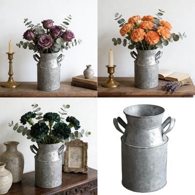 Große Rustikale Bauernhausvasen für Blumen Retro Metall Milchkannen Küchendekorationen Retro Dekorative Kannenvasen