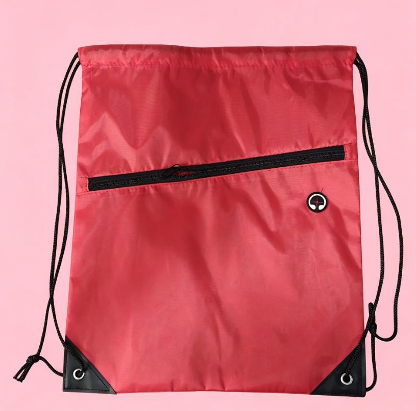 Polyester Zipper Drawstring Sports Backpack - Custom Promotional Oxford Cloth Dual Shoulder Bag