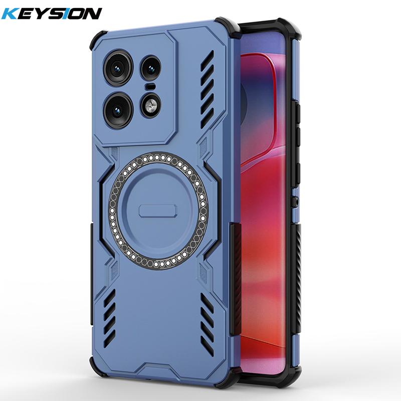 KEYSION Hollow Heat Dissipation Case for Motorola Edge 50 Pro 5G Silicone+PC Magnetic Cooling Shockproof Phone Cover for Edge 50 Pro
