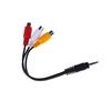 28Cm 3.5Mm Jack Av Male To 3Rca Female Audio Video Cable Cord Stereo Adapter