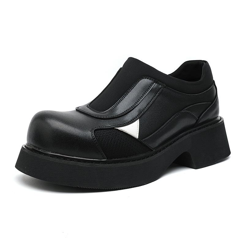 

Shoes for Men Quality Selection Design Derby Leather Shoes British Style Fashion Casual Retro Platform Loafers Zapatillas Hombre 38 чёрный