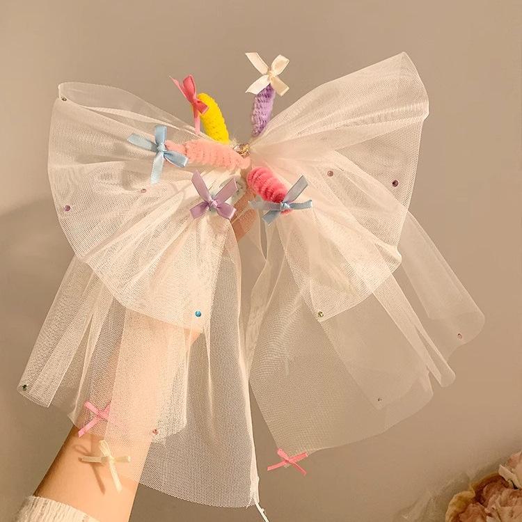 Birthday Hat Mesh Headband with Bow for Girls - Perfect for Celebrations and Photos