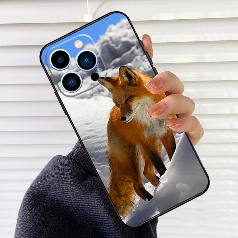 Cute Animal Fox Phone Case For iPhone 16 14 13 12 11 15 17 Pro Max mini 15 16 Plus 16e 17 Air Cover Fundas