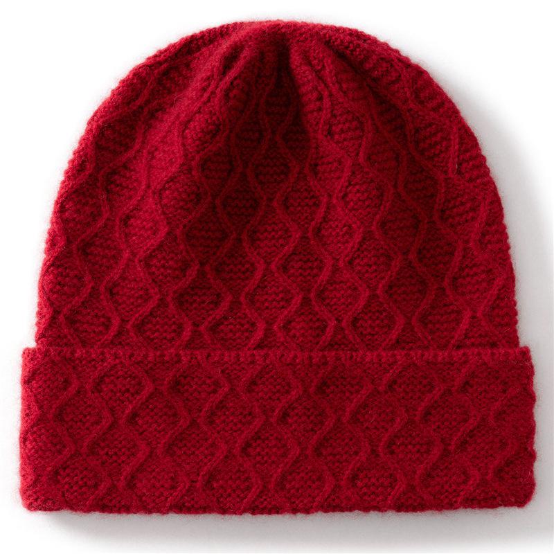 Autumn and winter cashmere hats men's and women's knitted sleeves, ear protectors, bag heads, stacking hats, cold-proof, thickened and warm wool hats