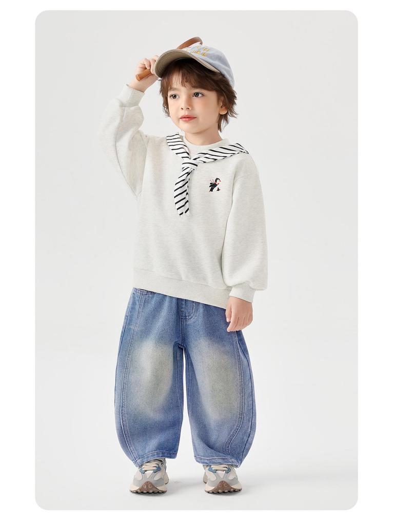 Right European Style Boys' Fake Two-Piece College Hoodie - 2026 Spring/Autumn Trendy Kids Clothing