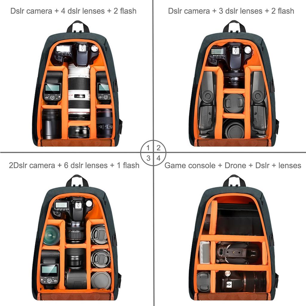 Camera Backpack Travel Camera Bag Large Capacity Camera Case with Laptop Compartment Tripod Holder Rain Cover for Women Men Photographer
