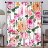Beauty Flowers Modern Living Room Curtains for Camera Window Curtain for Room 2 Panel Home Interior Curtains Shades Partition