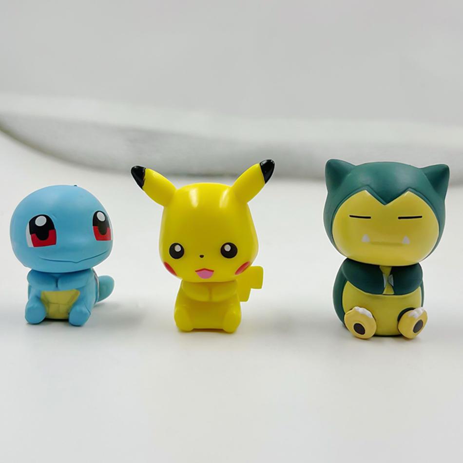 6Pcs Figurine Pikachu Charmander Squirtle Animation Model Toys Collectible For Young Boys Girls Kids Small Statue Action Figure Toy
