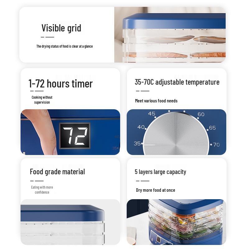 Compact Food Dehydrator for Fruits, Vegetables, Meats, and Pet Treats