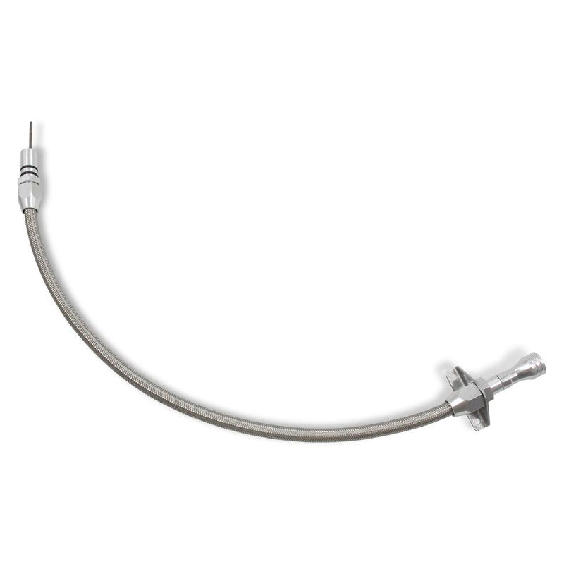 Mount Flexible Braided Transmission Dipstick Stainless Steel Tube For GM 4l80e 4l60e Chevy SBC BBC Th350 Th400 Turbo 700R4