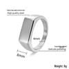 Men's Smooth Rectangular Titanium Steel Ring - European & American Retro Style