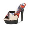 Mode Große Größe 43 Sommer Damen Mode Graffiti Klobige Hohe Absätze Hausschuhe Weibliche Marke Gothic Causal Plateau Outdoor Strand Sandalen