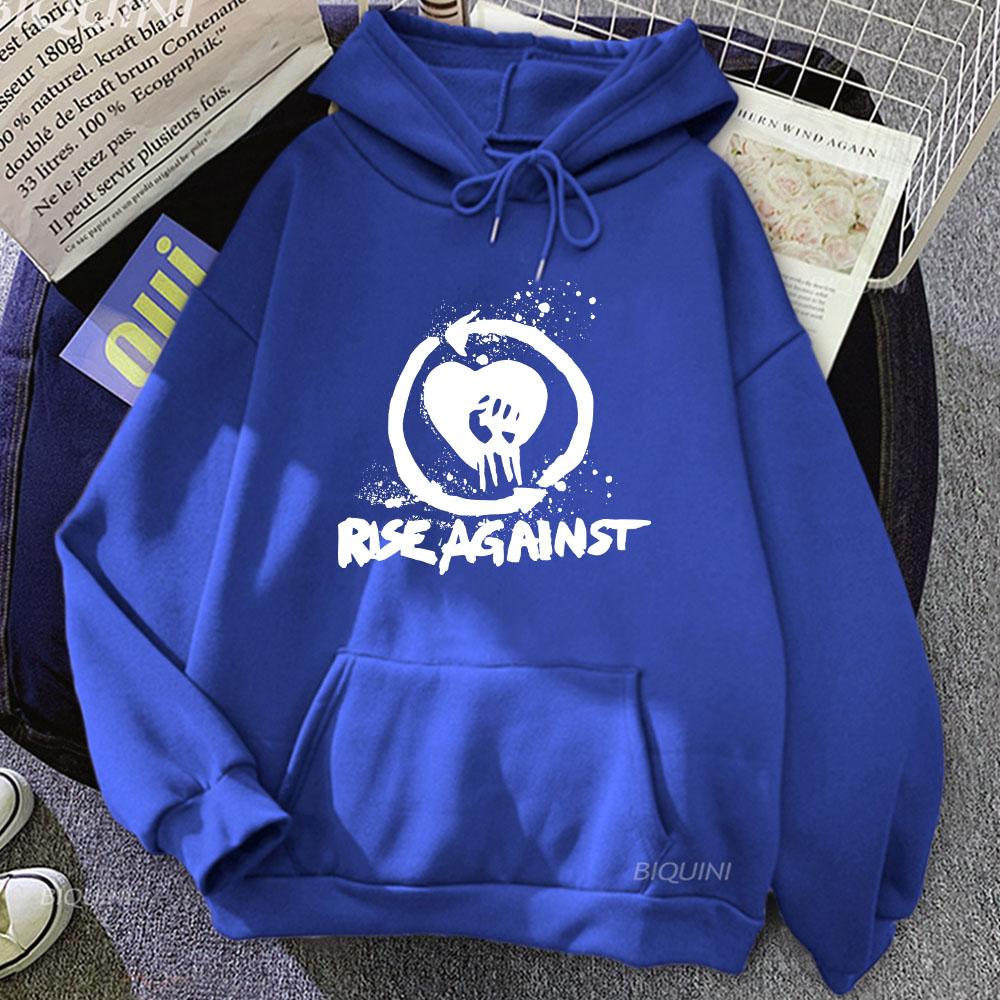 Hip-hop Rising Anti-Logo Hoodie for Men - Autumn/Winter Fleece Loose Sweatshirt