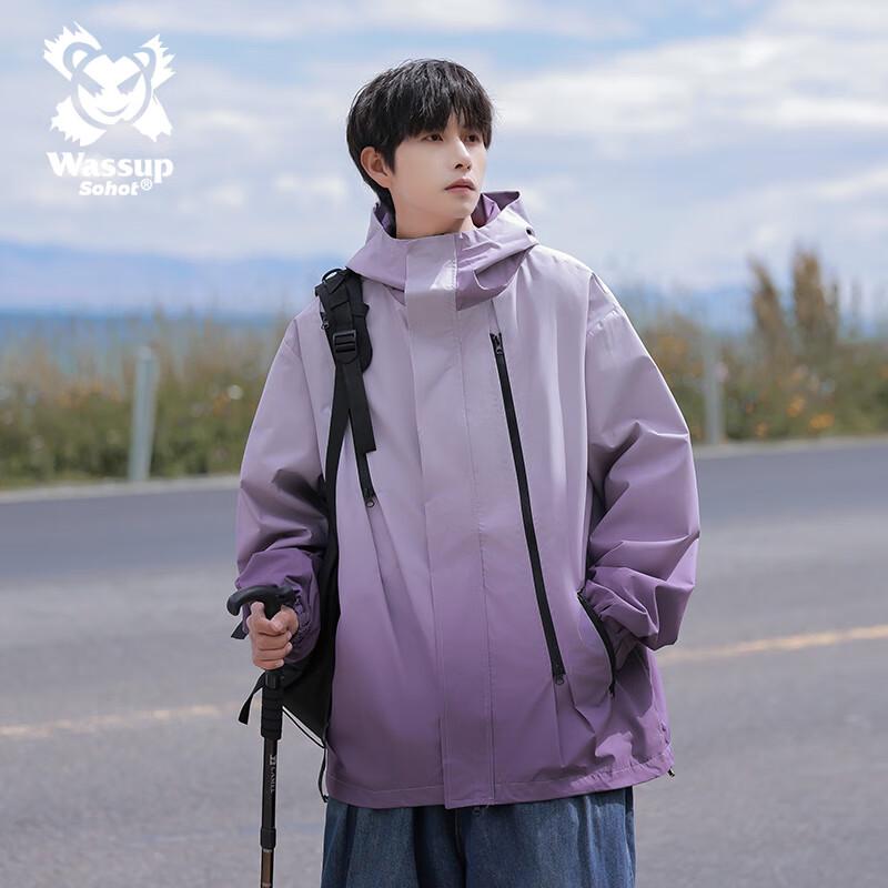 

Wassup Sohot Men s Gradient Hooded Outdoor Jacket L