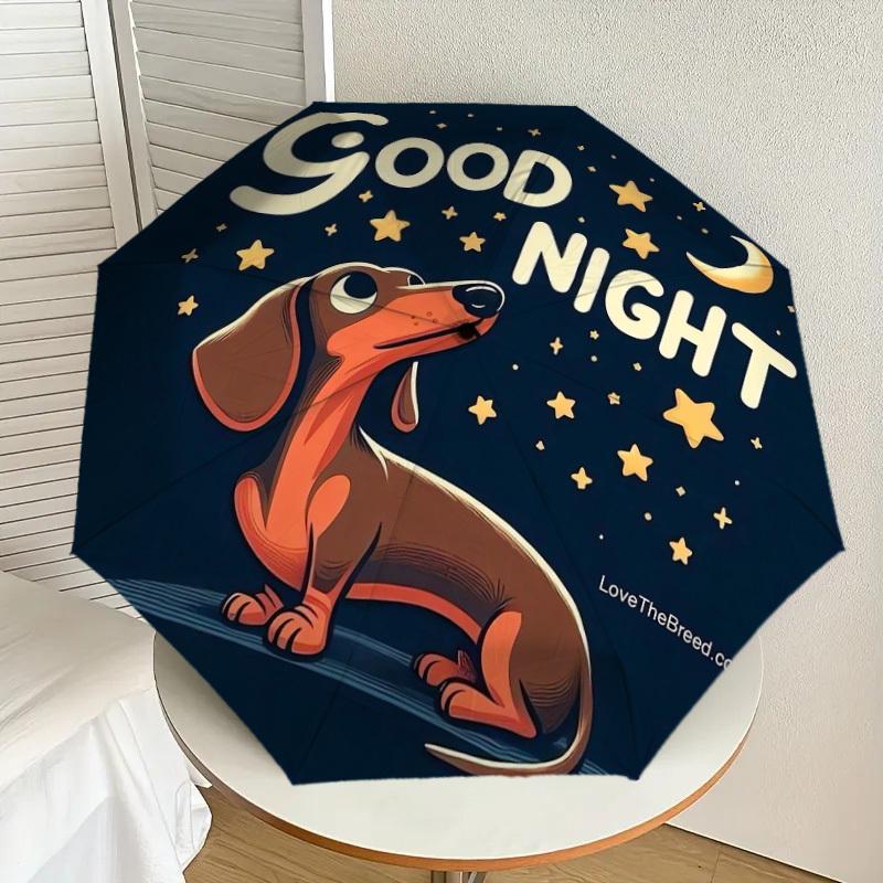 

1pc Good Night Dachshund Umbrella with Plastic Handle,Suitable for All Seasons Home Travel Outdoor UmbrellaDD332