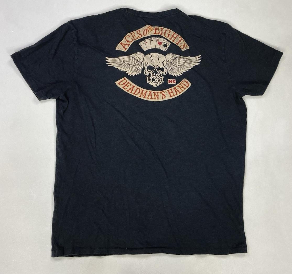 Lucky Brand Aces Of Eights Deadman s Hand Skull Wing Graphic T-shirt Men Medium S