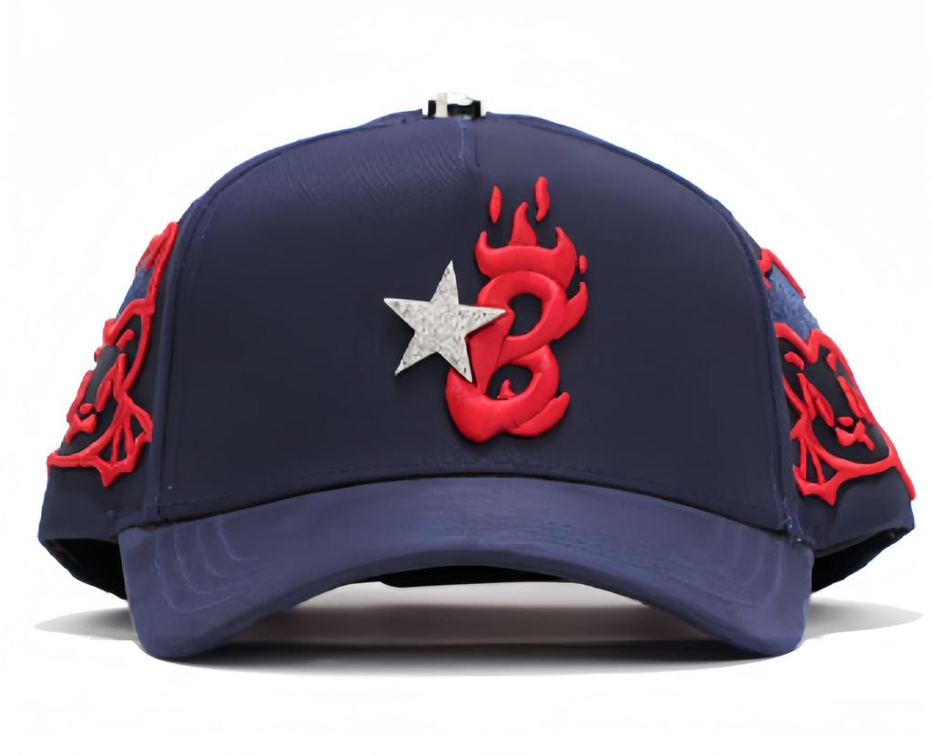 Wholesale Yo No Pesco Star Satin Lined Terry Dobby Embroidered Bling Sports Cap 5 Panel Rhinestone Brim Baseball Caps Barbas