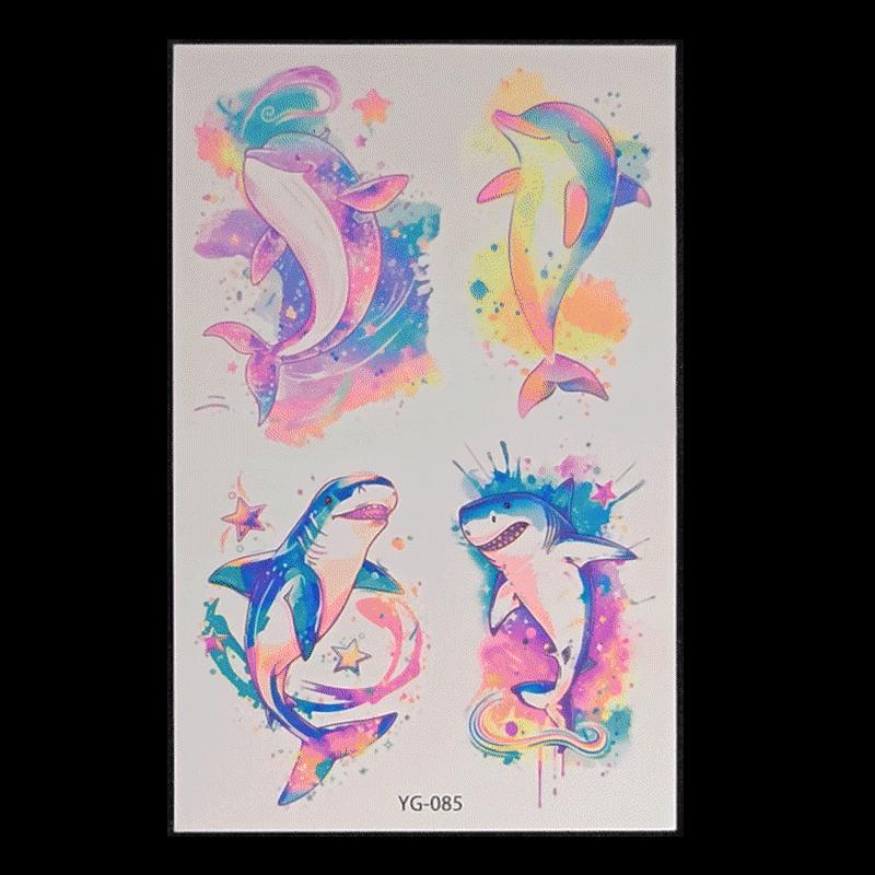 's New Fluorescent Butterfly Tattoo Sticker Music Festival KTV Concert Party Disposable Waterproof