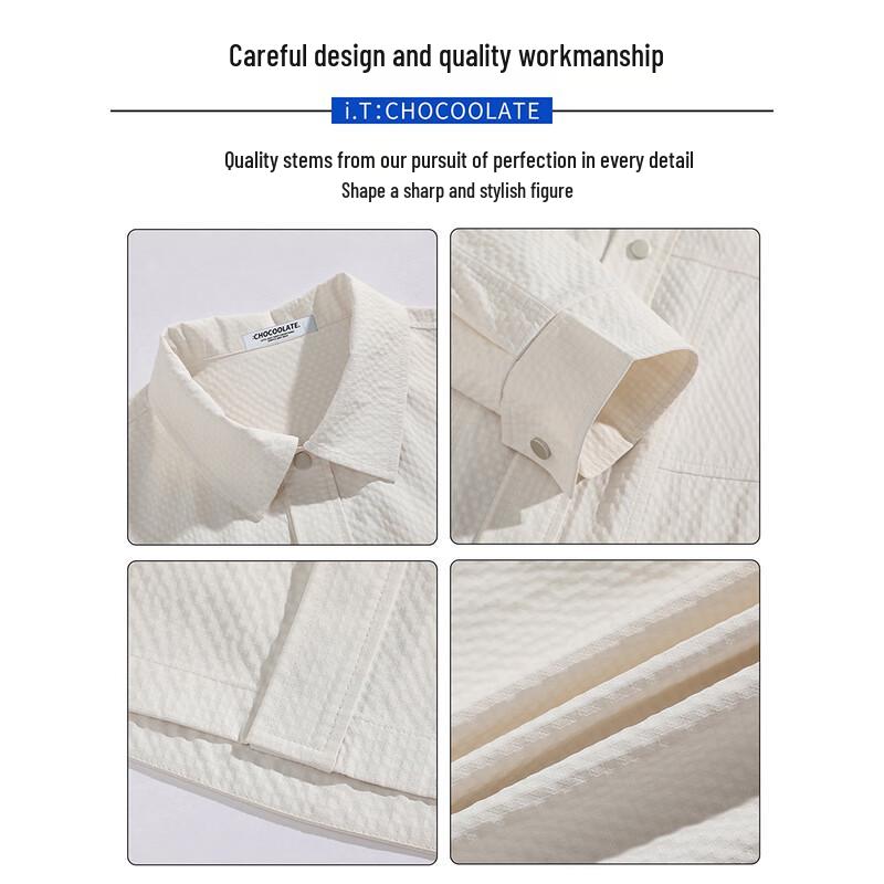 CHOCOOLATEit Men's American Style Long-Sleeve Casual Shirt