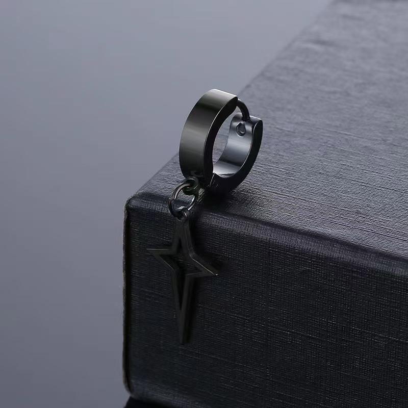 Japan-Korea Fashion Titanium Steel Earphone Pendant Clip-On Earrings