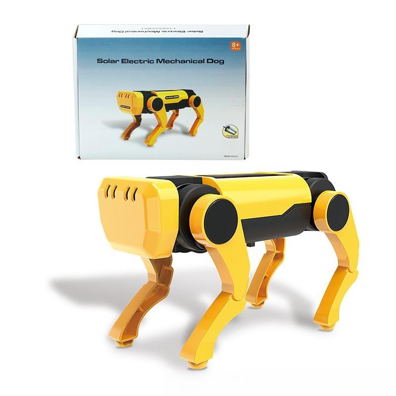 1PC Can Go In the Sun Steam Solar Electric Robot Dog Children Assembly Toy Boy Educational Robot